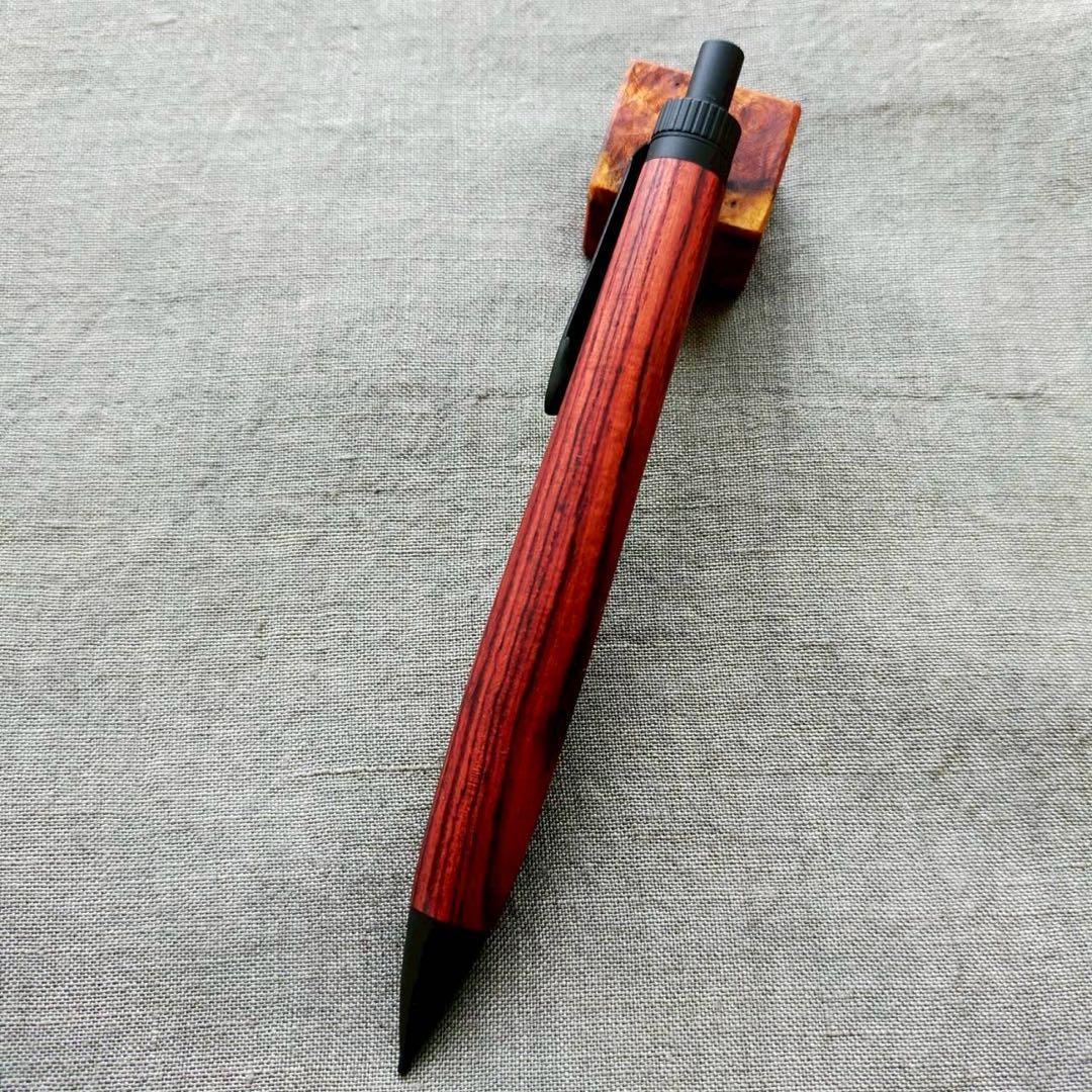 キングウッド　ハンドメイド　木軸シャープペン　0.5mm　天然木　ブラック