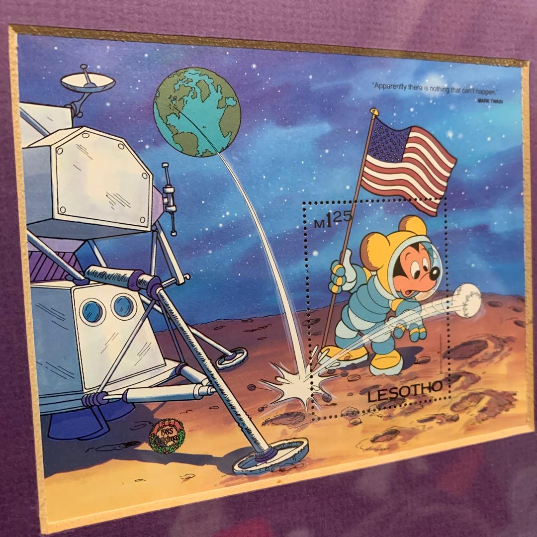 ミッキーマウス　記念切手　月面着陸！インテリア