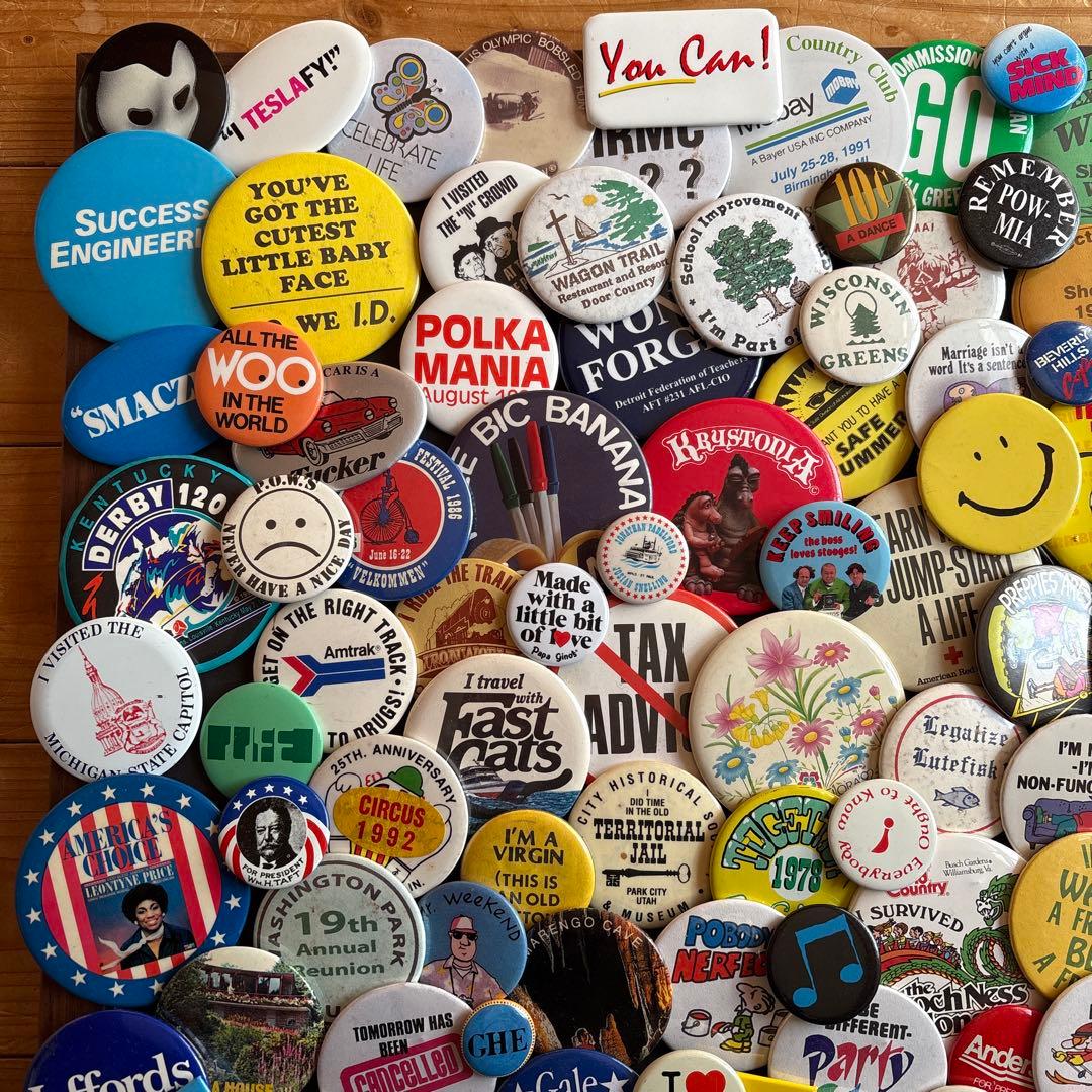 さ*ぼ様 USA缶バッジ150個OVER ／VINTAGE