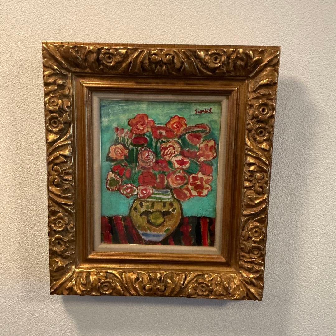 鈴木信太郎　薔薇　油彩画