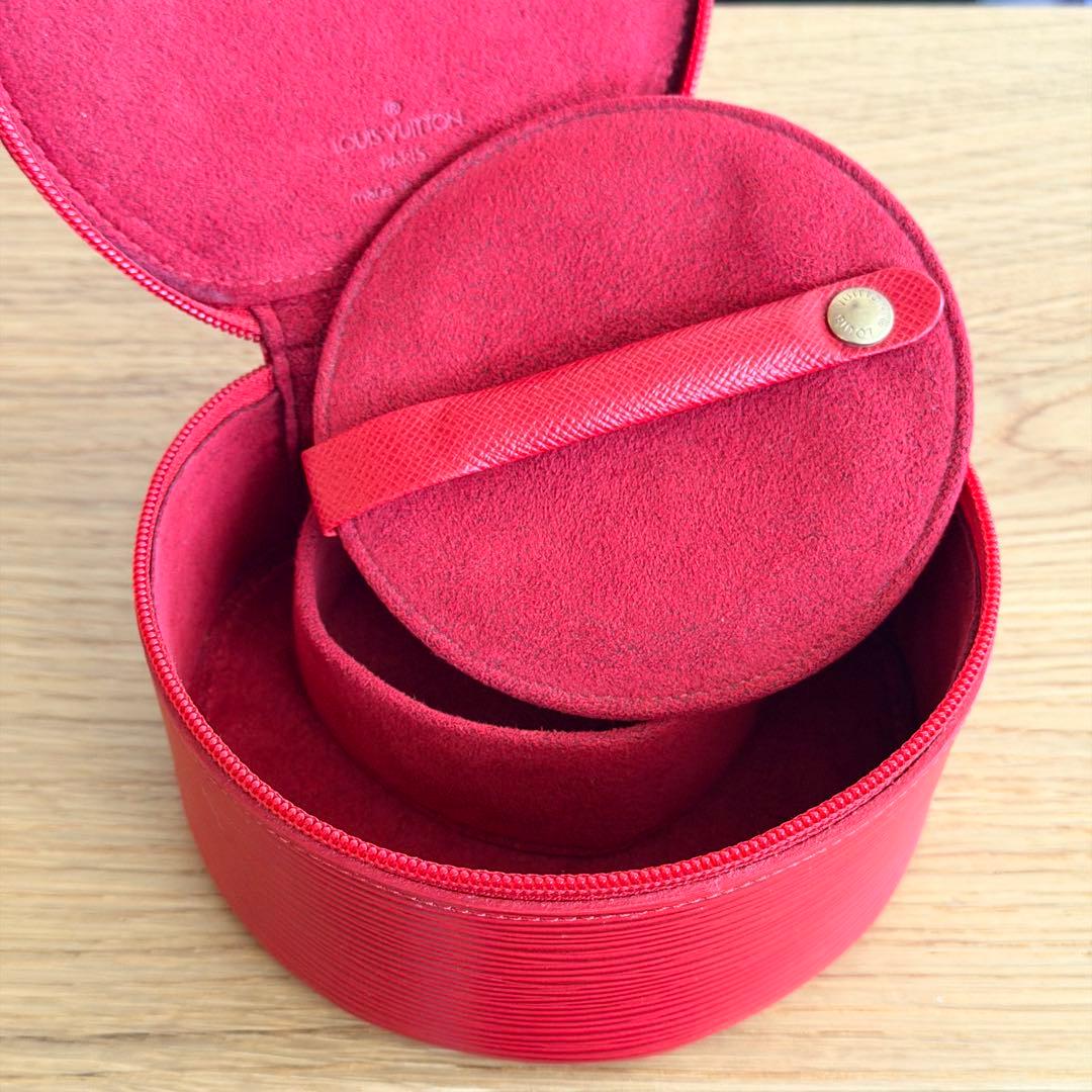 ルイヴィトン LV ジュエリーケース アクセサリーケース ポーチ エピ レッド