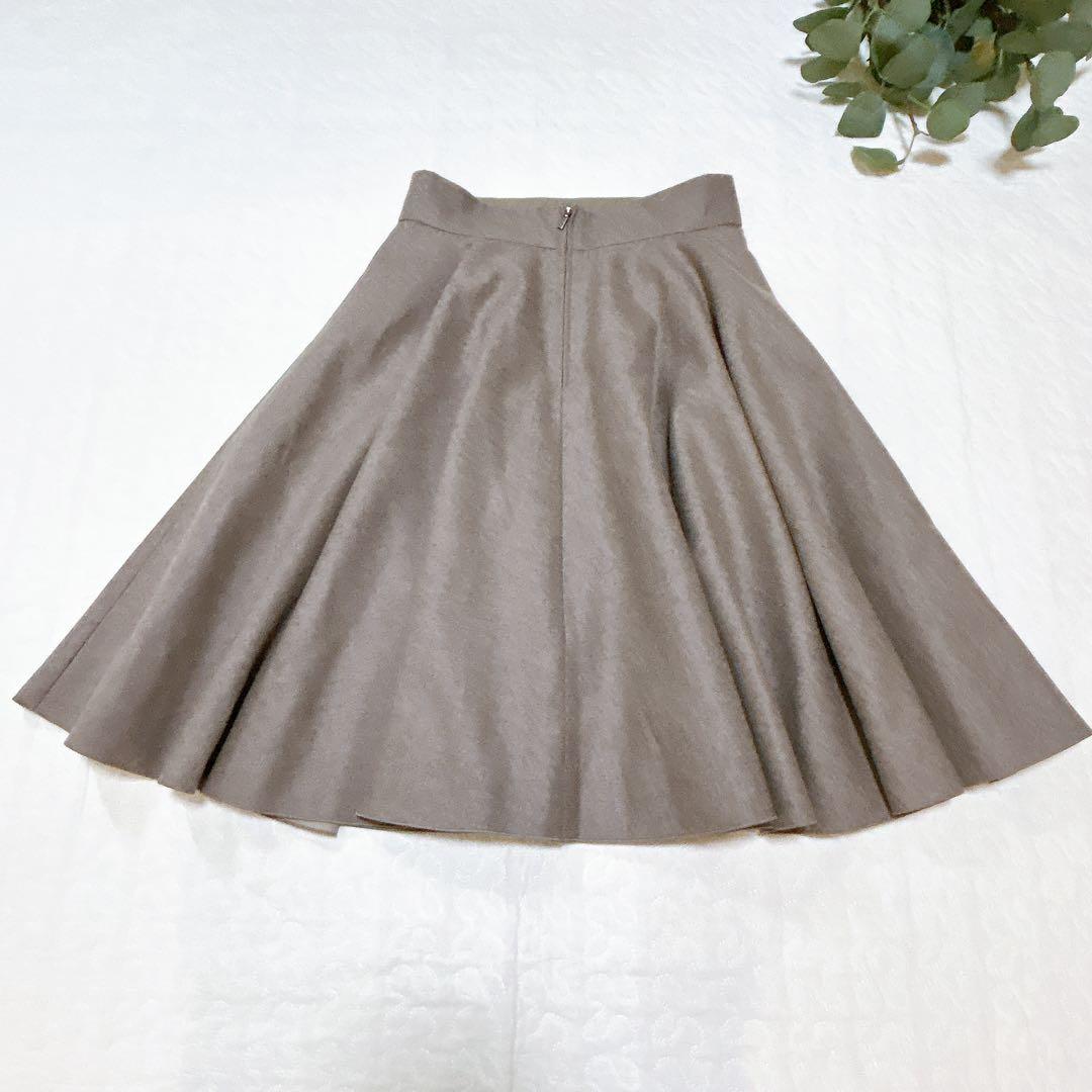 フォクシー ウールフレアスカート ロゴプレート フルブロッサム 38