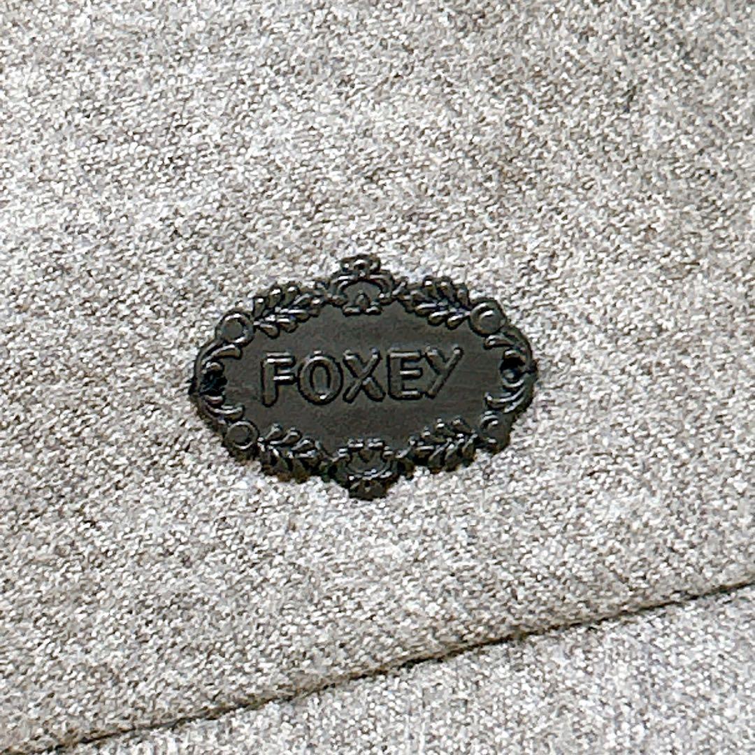 フォクシー ウールフレアスカート ロゴプレート フルブロッサム 38