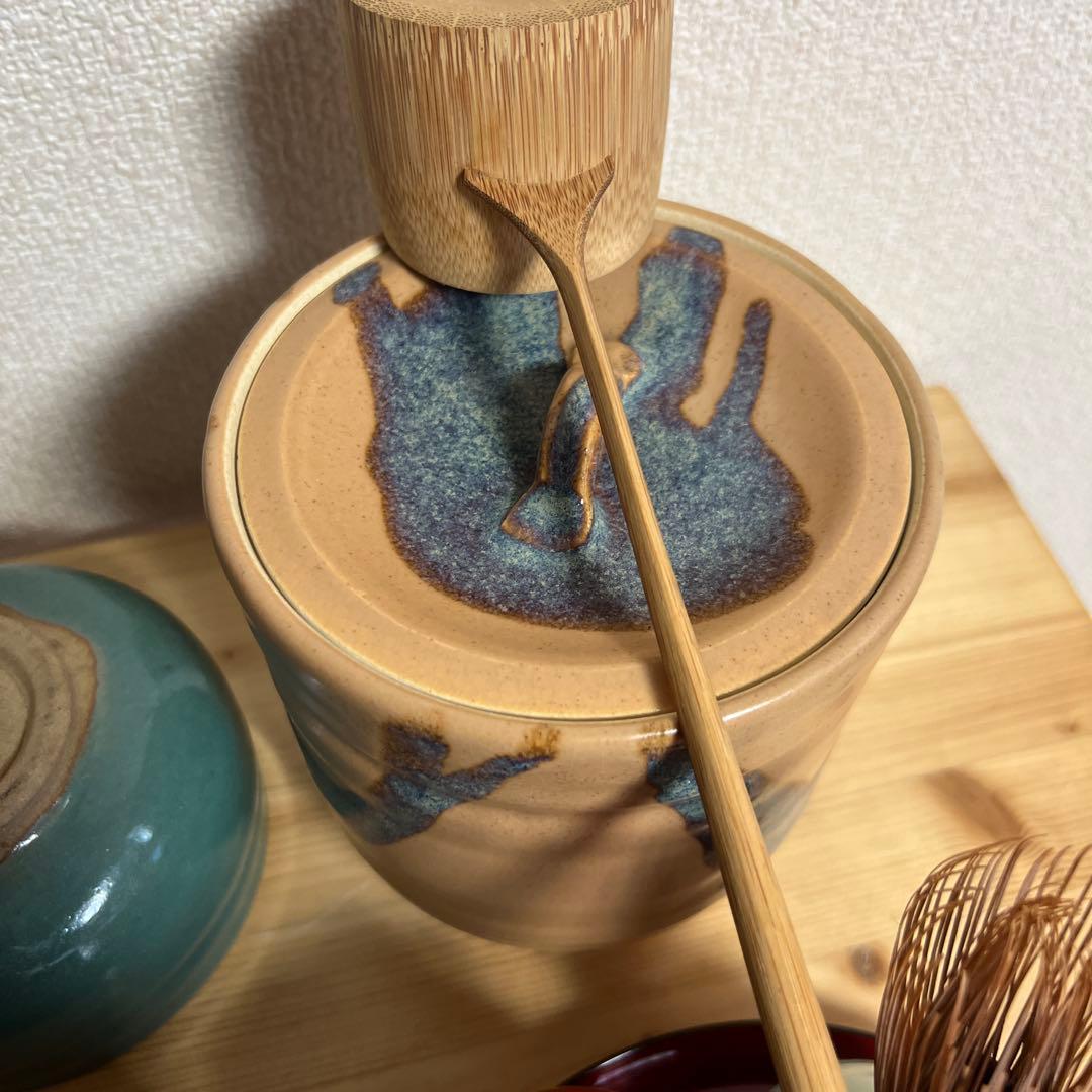 茶道具セット 陶器 多色　萩焼　柄杓　菓子器