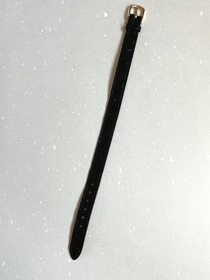 新品未使用　ワニ革　カイマン引き通し時計ベルト　10mm 黒