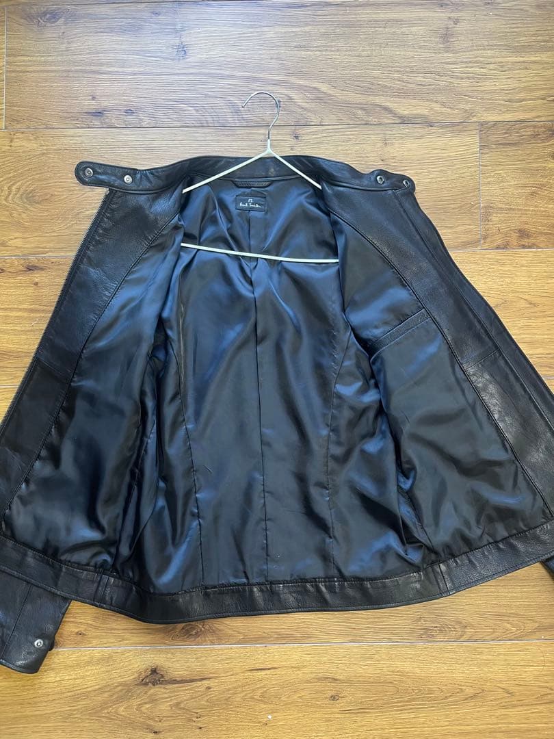 【値下げ！】PSポールスミス　ブラックレザーライダースジャケット　羊皮　M