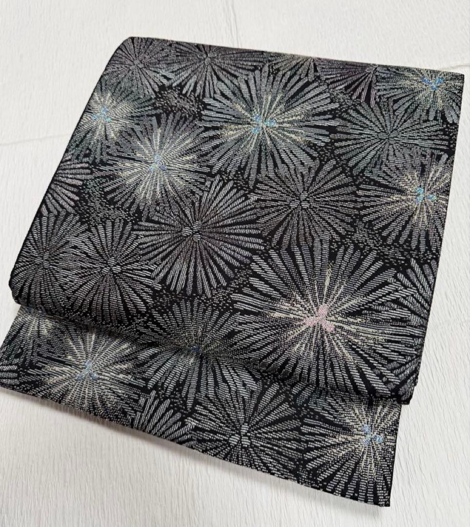 袋帯　黒地　正絹