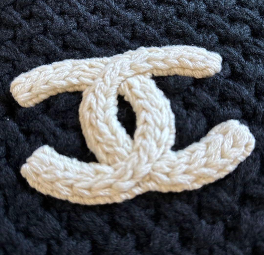 正規品　CHANEL シャネル　ココマーク　カシミヤ　ニットマフラー