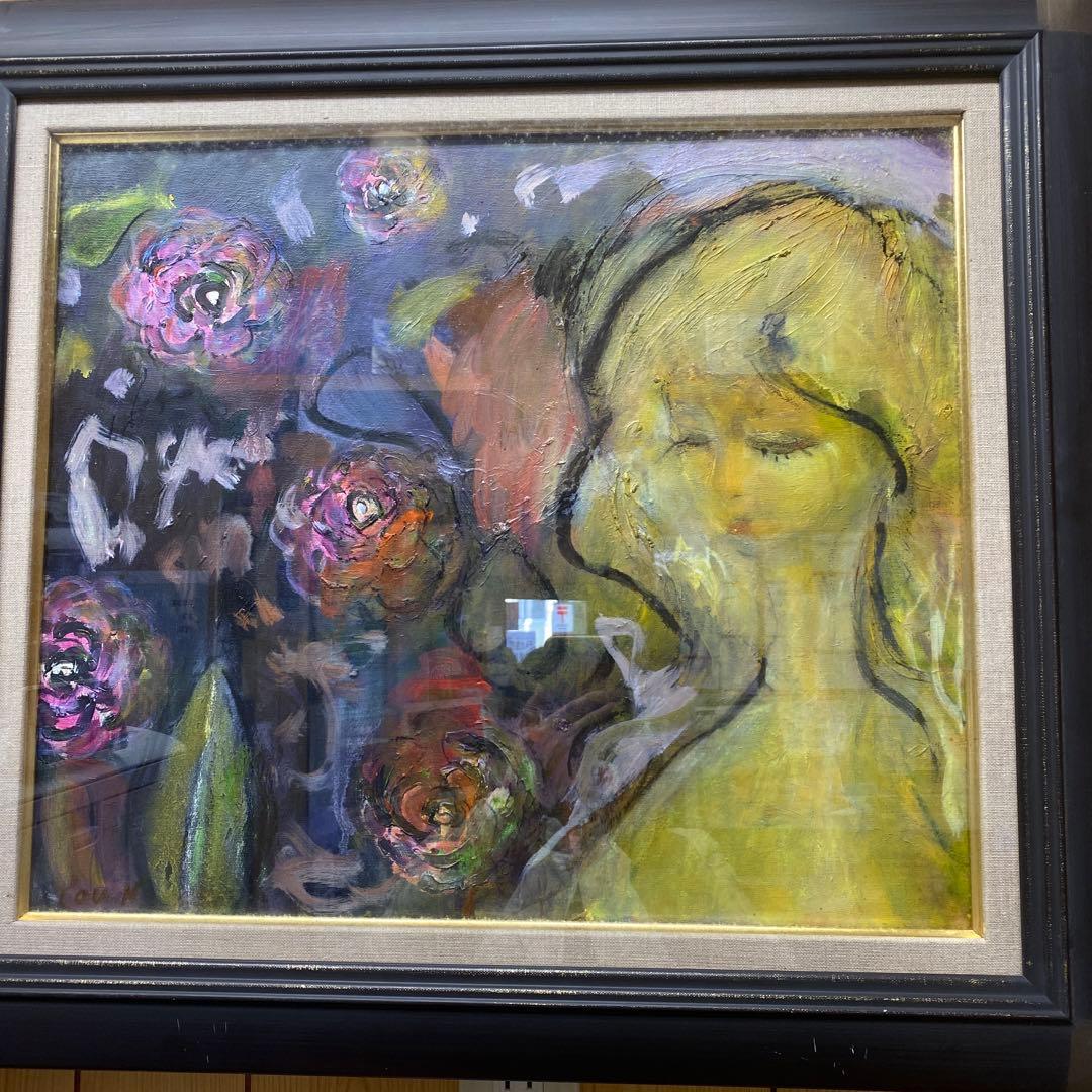 油絵油彩画　10号　少女　額無し