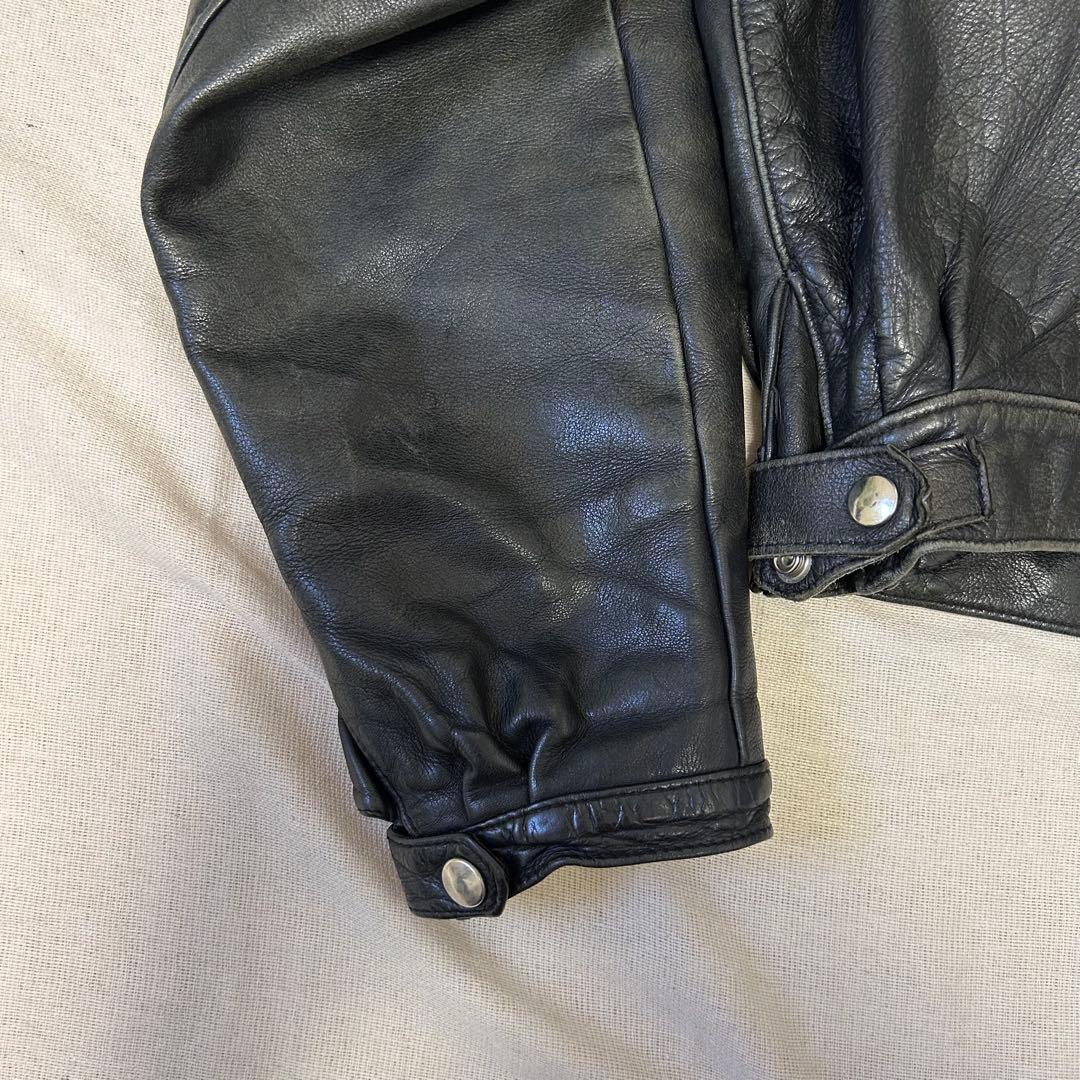 西ドイツ製 短丈 レザージャケット スウィングトップ フェードブラック 黒