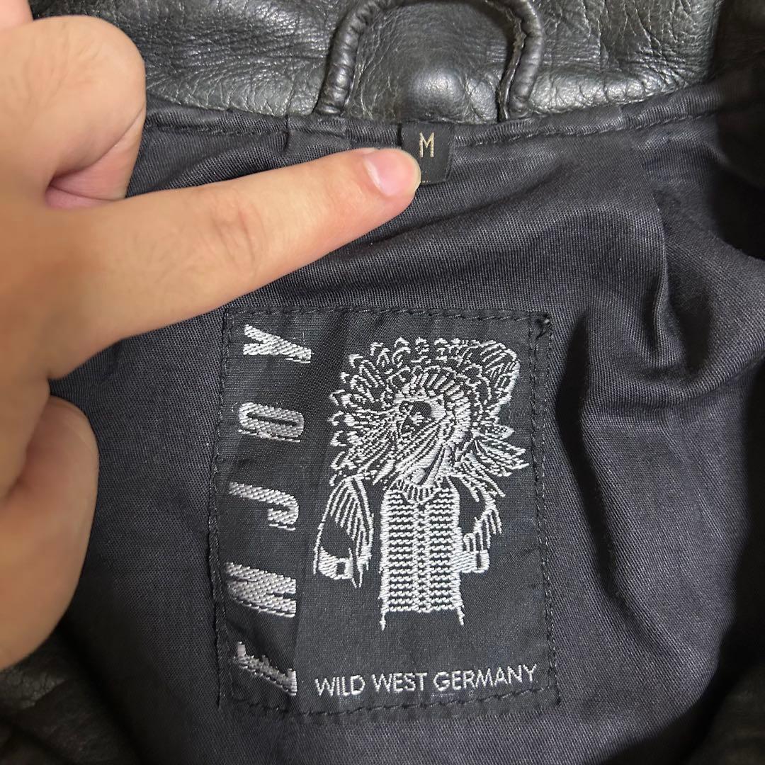 西ドイツ製 短丈 レザージャケット スウィングトップ フェードブラック 黒