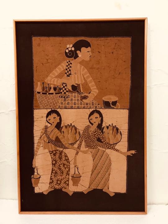 インドネシアで購入手描きバティック芸術品