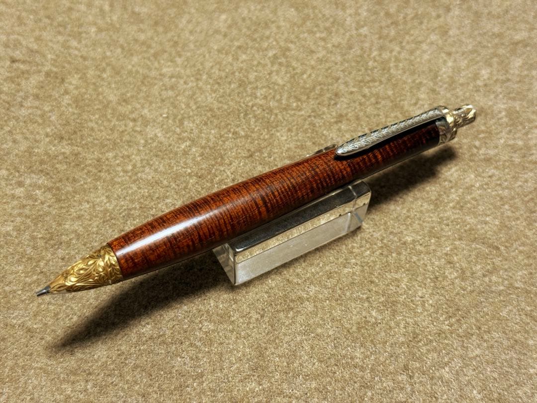 こぶた工房　彫金金具　サイアミーズローズウッド　シャープペンシル