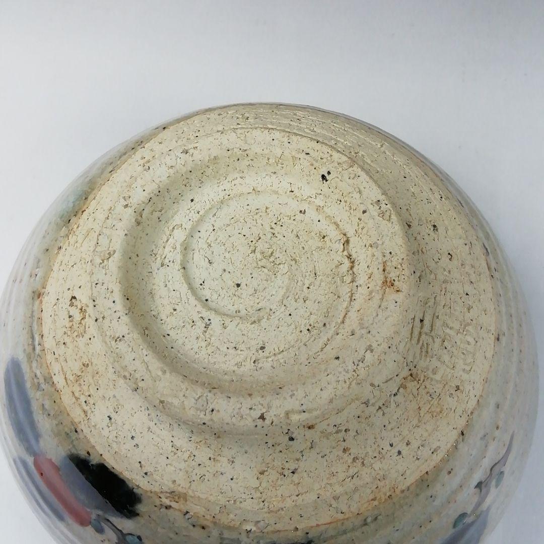 Ｔ１６０　茶碗　『渋草焼』『椿花』『渋草陶窯　渋草柳三』　共箱　抹茶碗　茶道具