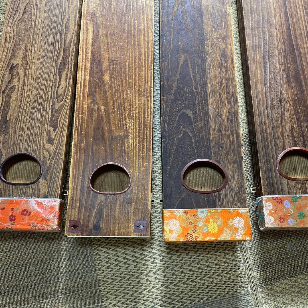 良品　4面セット売りです　お琴 13弦 すだれ彫り 琴柱・ユタン【発送条件有り】