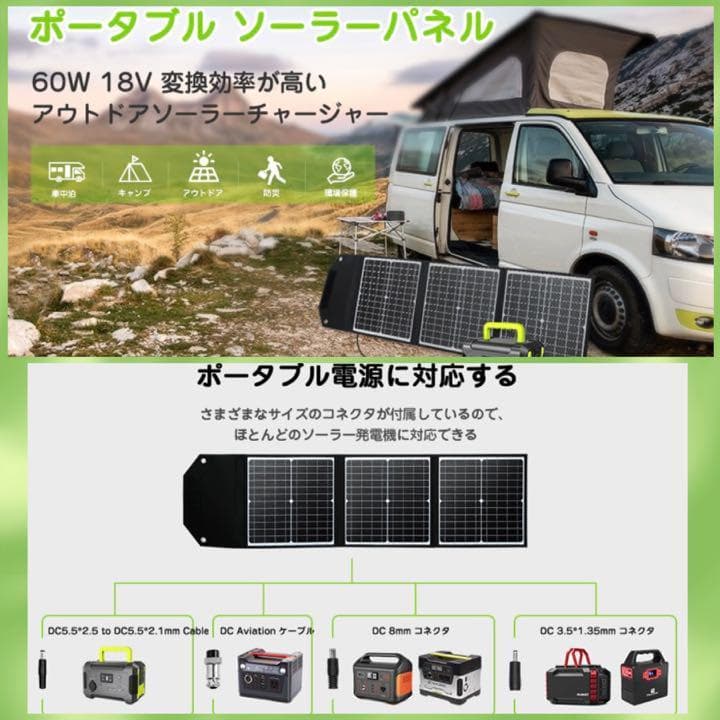 ❤スリムコンパクトながら100Wもの高出力♪❤使い勝手抜群❣ソーラーパネル