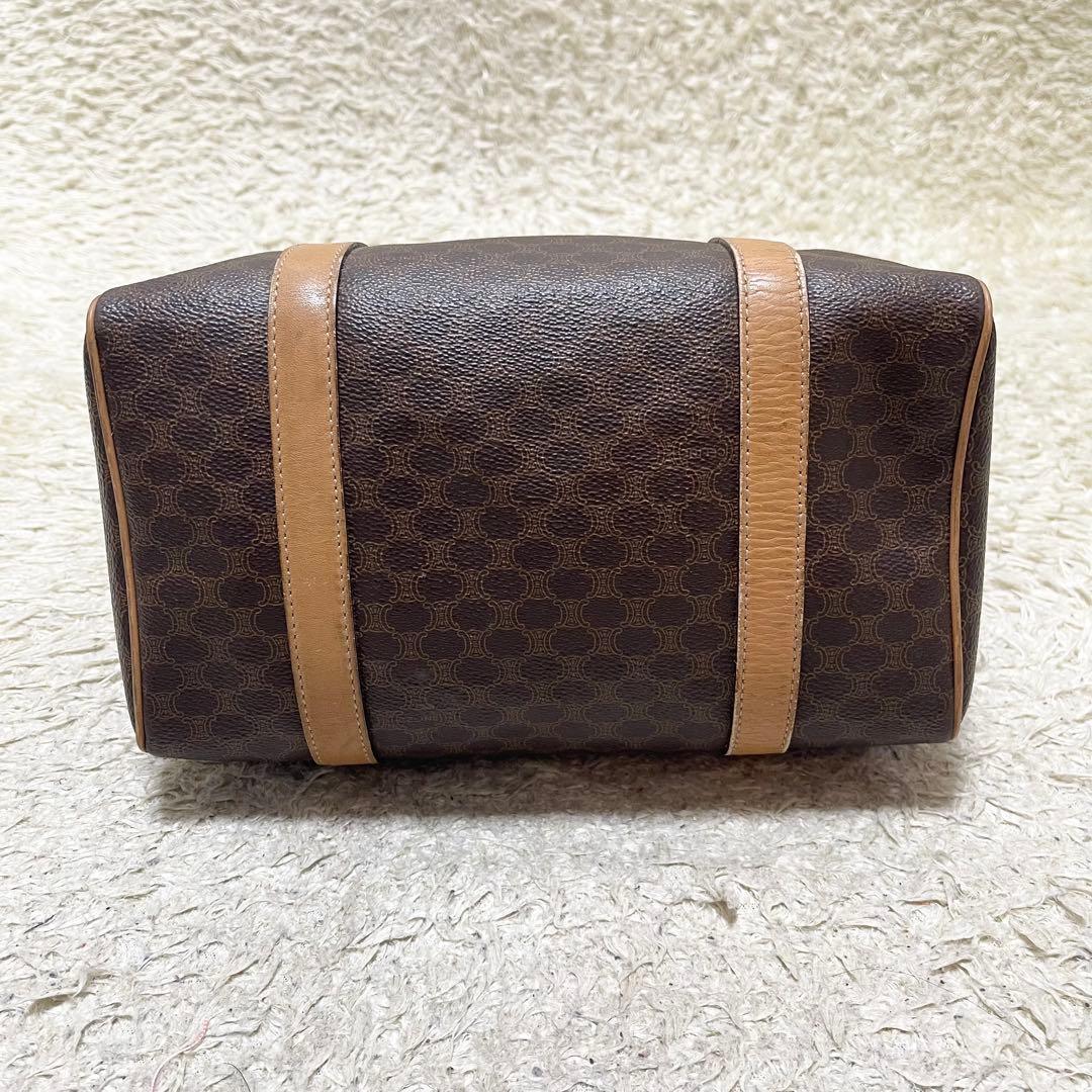 セリーヌ　ミニボストン　ハンドバッグ　レザー　PVC マカダム　ロゴ金具