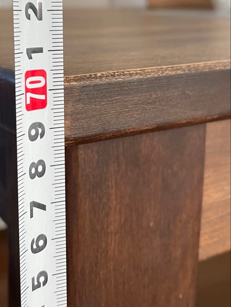 ダイニングテーブル　ウォールナット調　引き出し付き