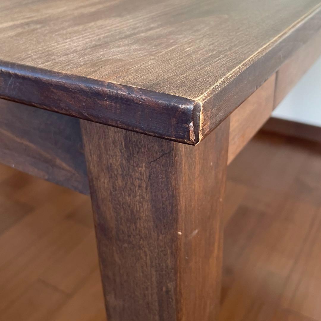 ダイニングテーブル　ウォールナット調　引き出し付き