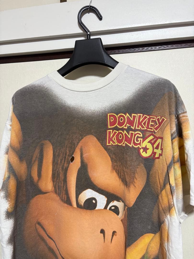 90s Donkey Kong ドンキーコング 総柄 Tシャツ 64