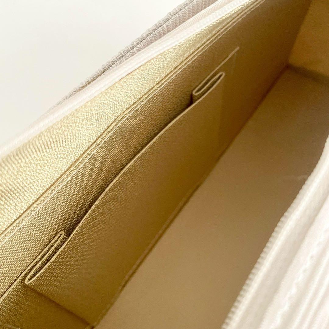 和装バッグ　横長　利休　バッグ　小田巻　淡い藤色　正絹　日本製