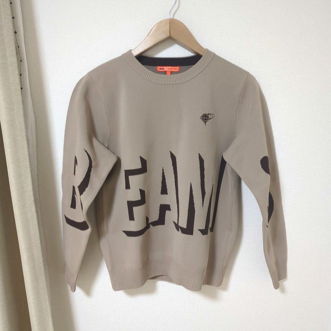 ★新品★BEAMS　GOLF　シャドーロゴジャガードクルーネックニット　L