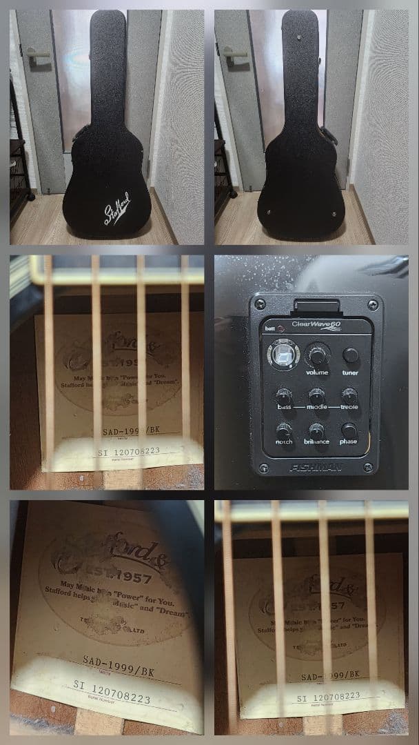 スタフォード エレアコギター　SAD-1999/BK　Stafford