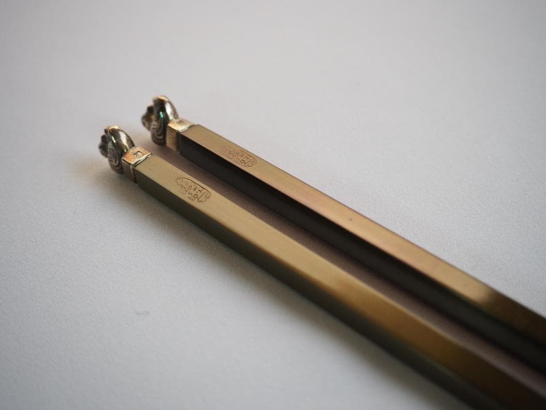 木村清雲造『南鐐鳥頭火箸』共箱