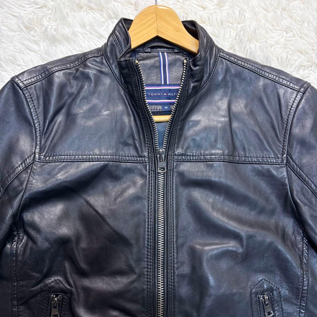 トミーフィルフィガー　ラムレザージャケット　ジップ
