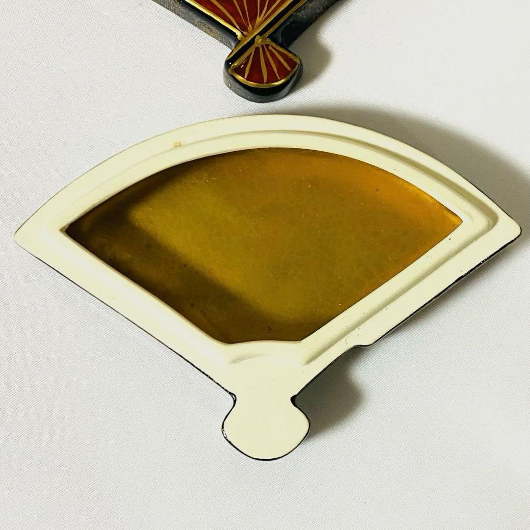 橋本城岳 造 色絵末広 香合 京焼 茶道 茶道具 陶器 小物入れ