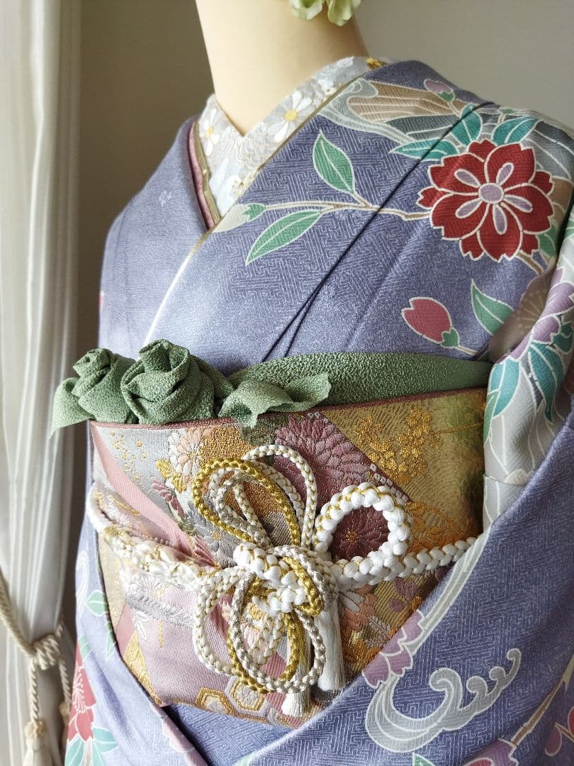 PPP様☆385.琥珀糖みたい　儚可愛い振袖7点セット　正絹　フルセット　成人式