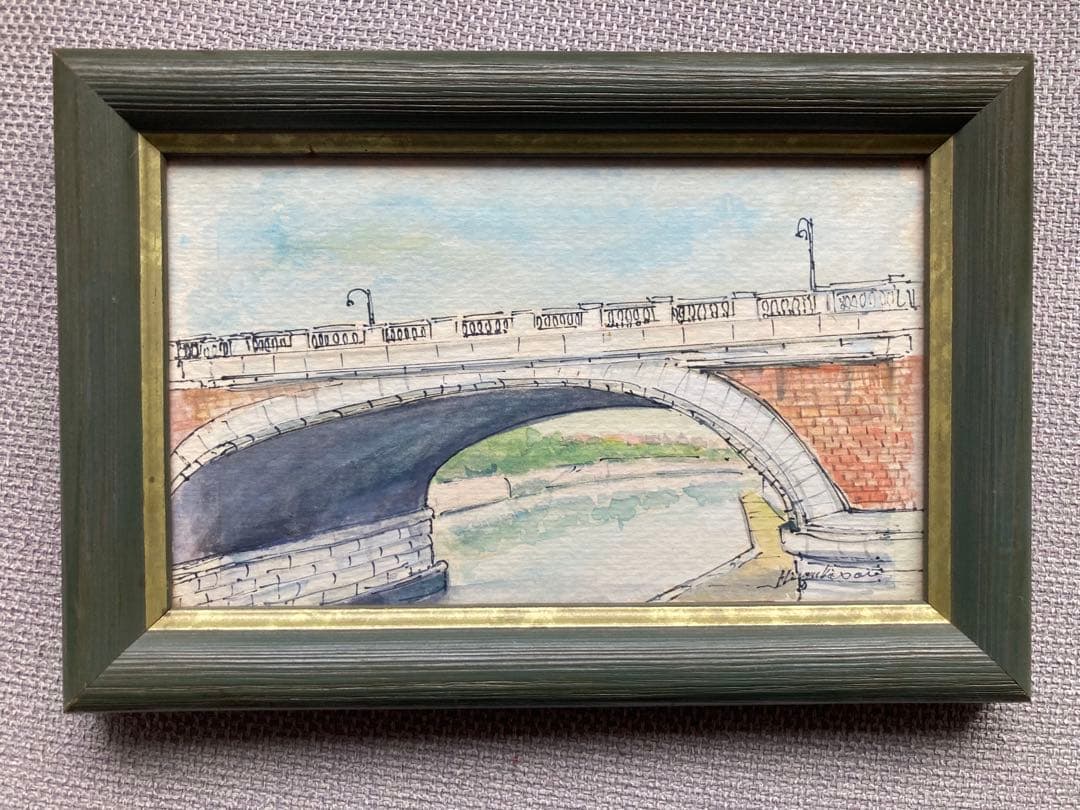 水彩画 橋の風景 1996年作