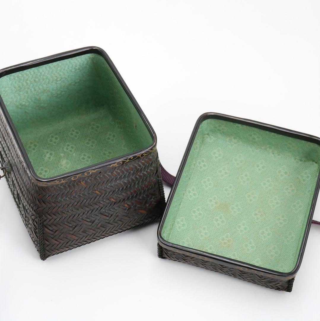 栗田元竺作 御茶籠 皆具 茶道具一式 共箱　SX886