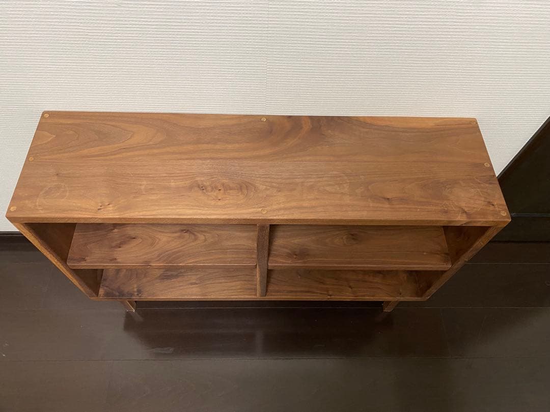 ハンドメイド　オープンシェルフ　4棚　ウォルナット無垢材