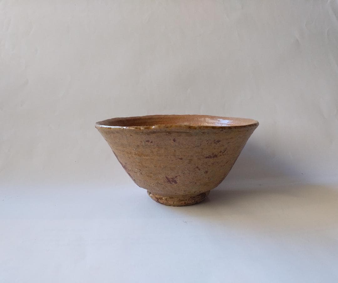 赤津焼 長谷窯 加藤錦雄 作 伊羅保片身替 茶碗 共箱 栞 茶器 抹茶碗 新品