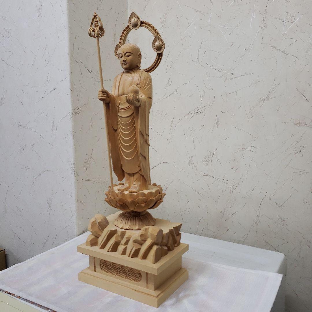 Ｂフライデー蔵出し特価◆ヒバ材 地蔵菩薩立像8寸立◆お地蔵さん 高さ：約50cm