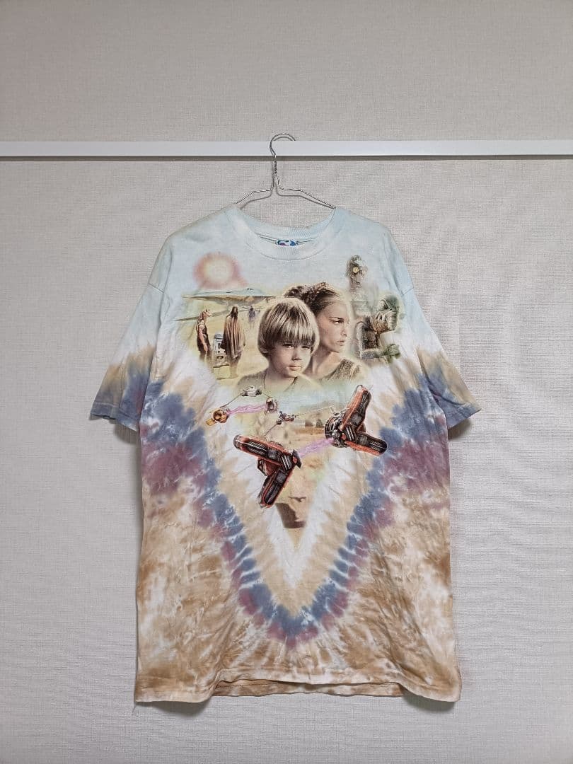 訳あり　スターウォーズ 　リキッドブルー 半袖Tシャツ タイダイ柄