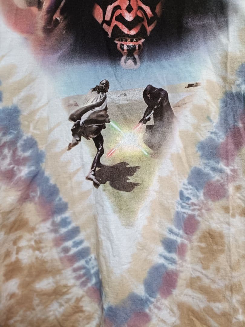 訳あり　スターウォーズ 　リキッドブルー 半袖Tシャツ タイダイ柄