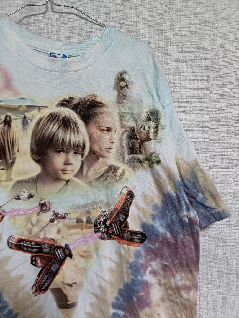 訳あり　スターウォーズ 　リキッドブルー 半袖Tシャツ タイダイ柄