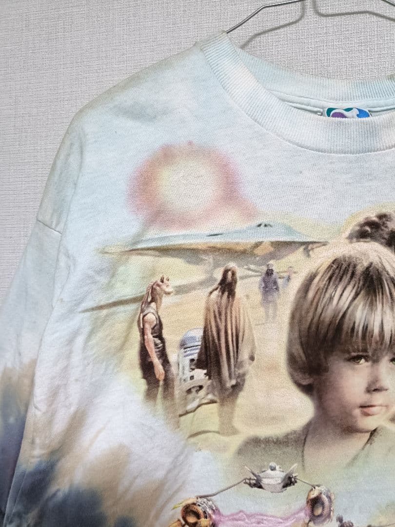 訳あり　スターウォーズ 　リキッドブルー 半袖Tシャツ タイダイ柄