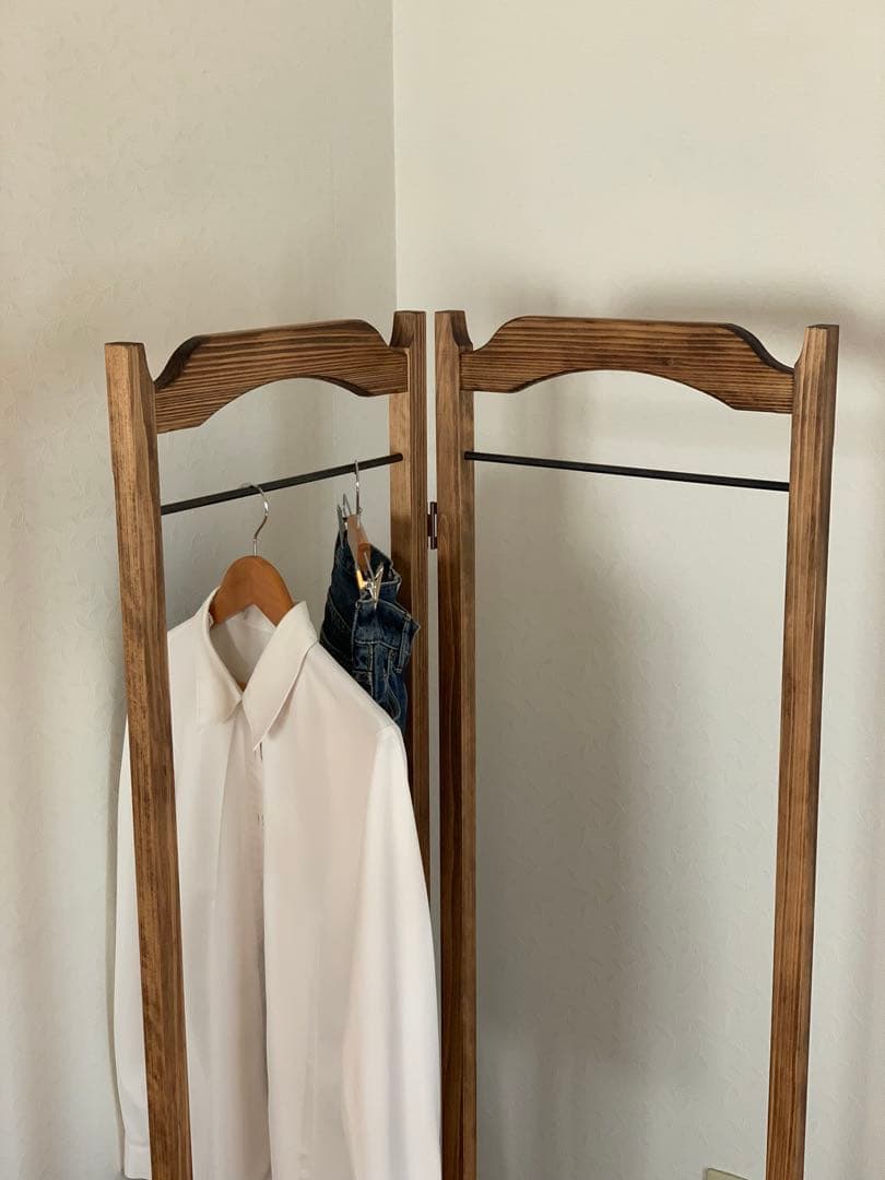 【洋書スタイル】木とアイアンのアンティークハンガーラック