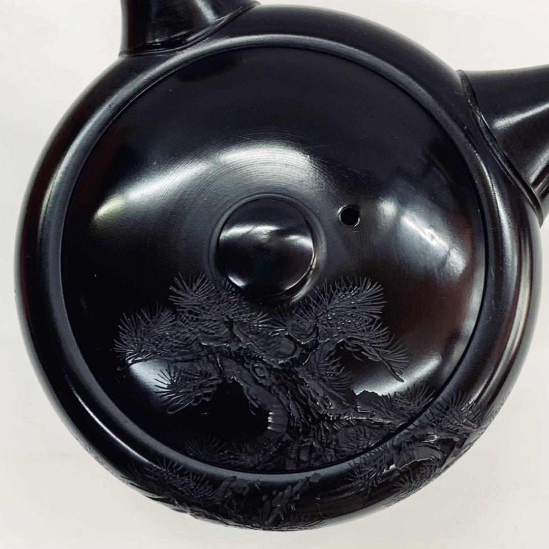 【茶注26    黒泥　松彫　研ぎ出し】榊原賢治　共箱