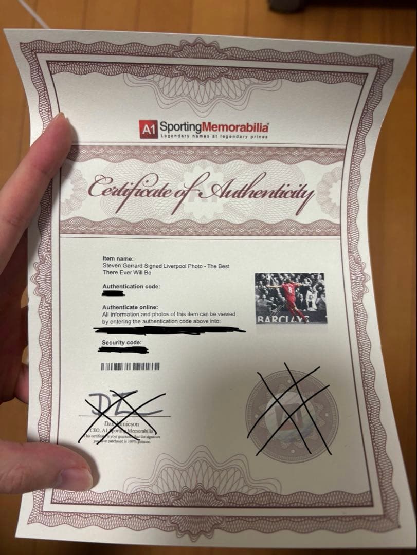リバプール　スティーブン・ジェラード　直筆サイン入りポスター