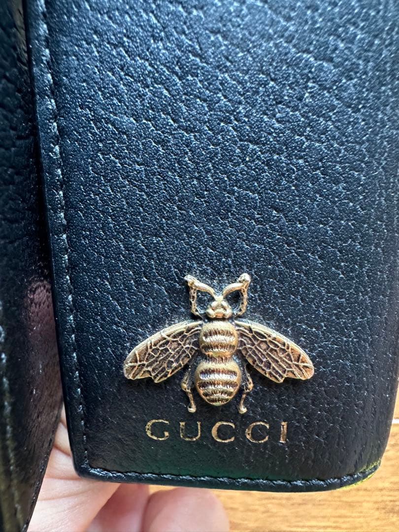 GUCCI アニマリエ ブラックレザー キーケース