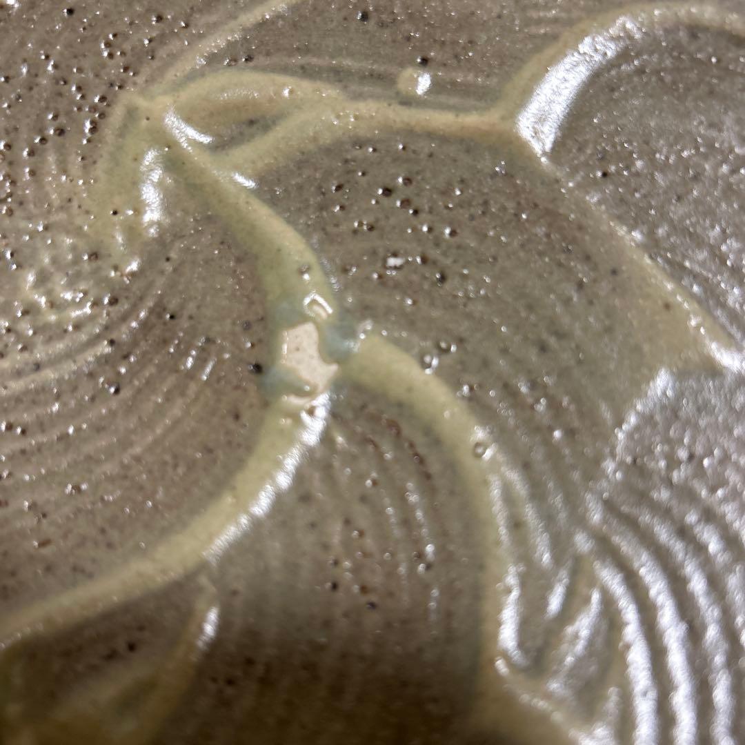 島岡達三　刷毛目大皿　益子焼　民藝　濱田庄司