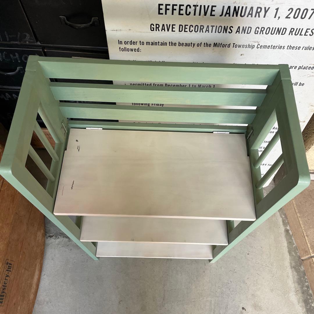 折り畳み 木製 シェルフ ウッド ラック WOOD くすみカラー ハンドメイド