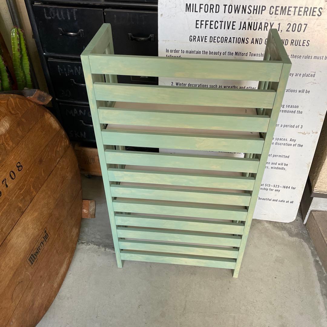 折り畳み 木製 シェルフ ウッド ラック WOOD くすみカラー ハンドメイド