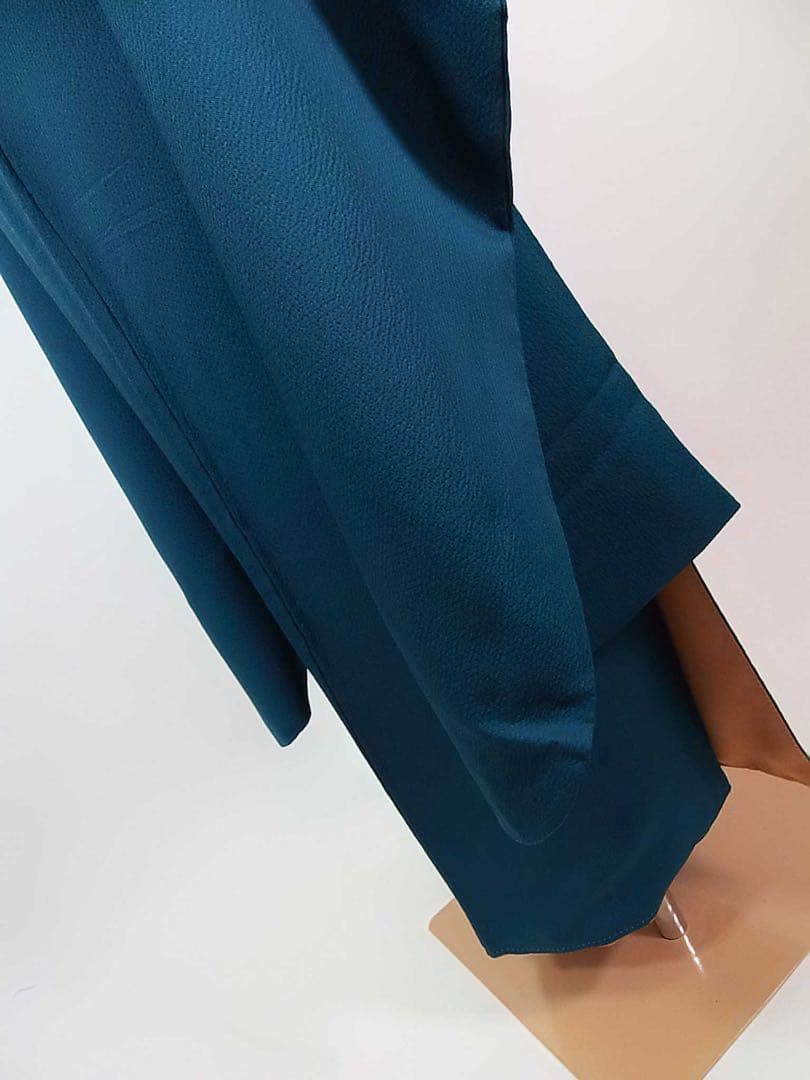 振袖　色無地　(アクアマリン色)と洗える長襦袢の2点セット