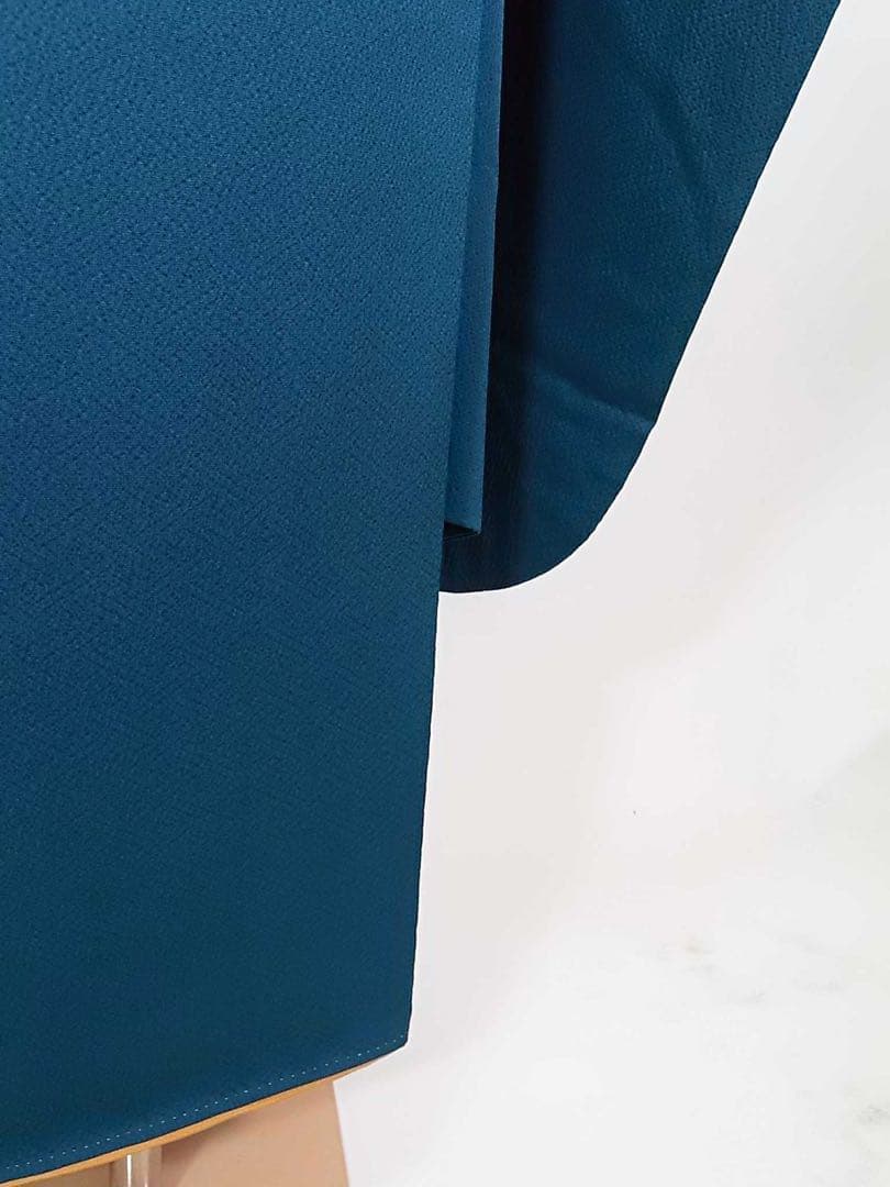 振袖　色無地　(アクアマリン色)と洗える長襦袢の2点セット