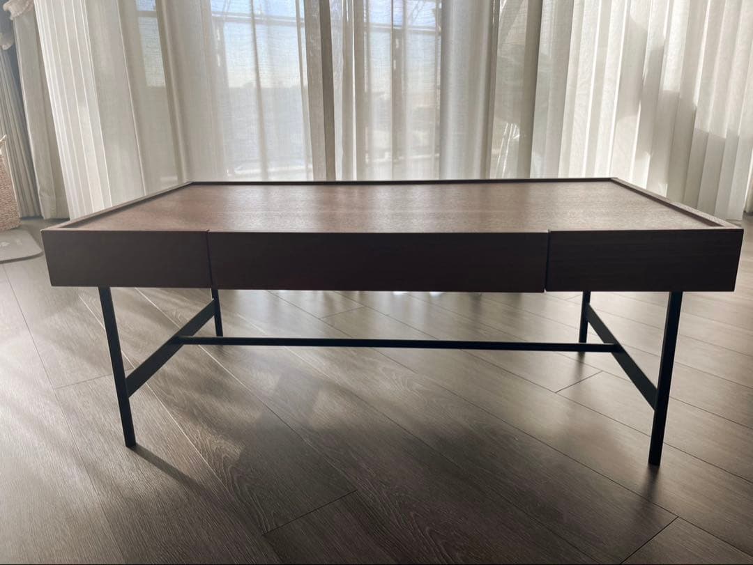 【い】unico HOXTONローテーブル W900 ウォールナット